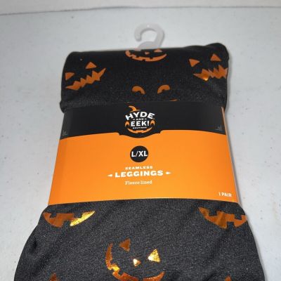 Womens Hyde and Eek! SEAMLESS HALLOWEEN LEGGINGS Fleece Lined Size  L/XL New